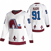 Colorado Avalanche 91 Nazem Kadri White Adidas 2020-21 Reverse Retro Alternate Jersey Dzhi,baseball caps,new era cap wholesale,wholesale hats